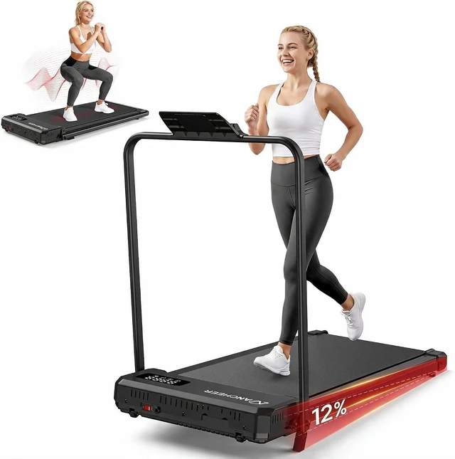 Main image of ANCHEER Walking Pad with Incline - Under Desk Treadmill with Handle Bar