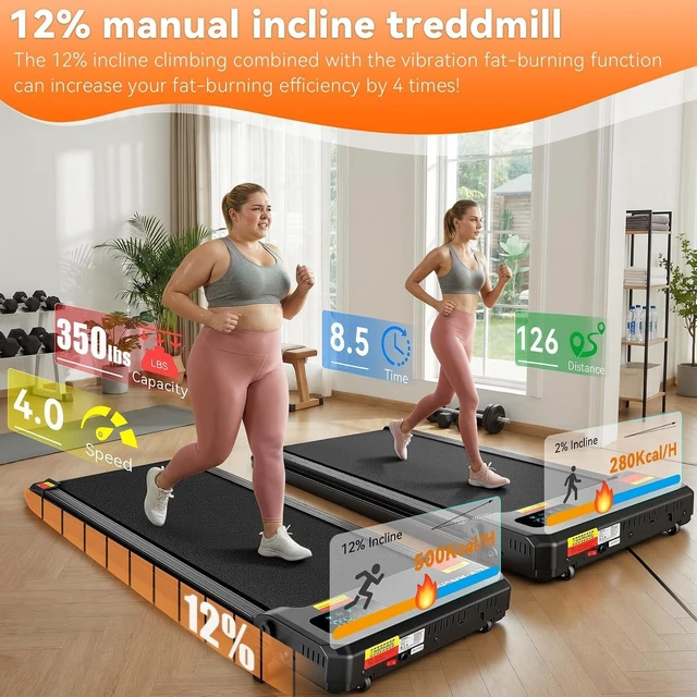 Alt view image 4 of 7 - ANCHEER Walking Pad with Incline - Under Desk Treadmill with Handle Bar