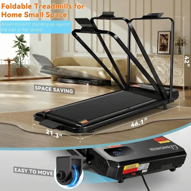 Alt view image 6 of 7 - ANCHEER Walking Pad with Incline - Under Desk Treadmill with Handle Bar