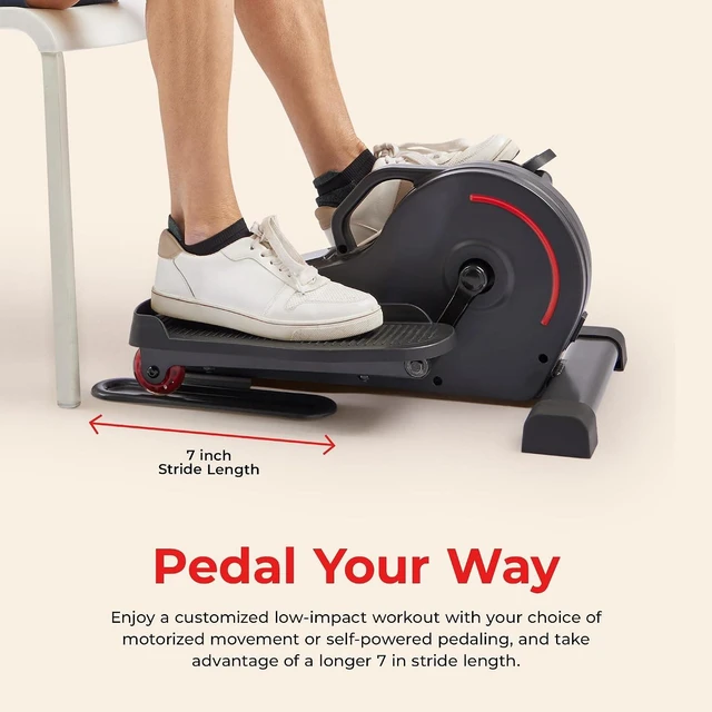 Alt view image 3 of 7 - Sunny Health & Fitness Under Desk Pedal Elliptical Machine Leg Exerciser