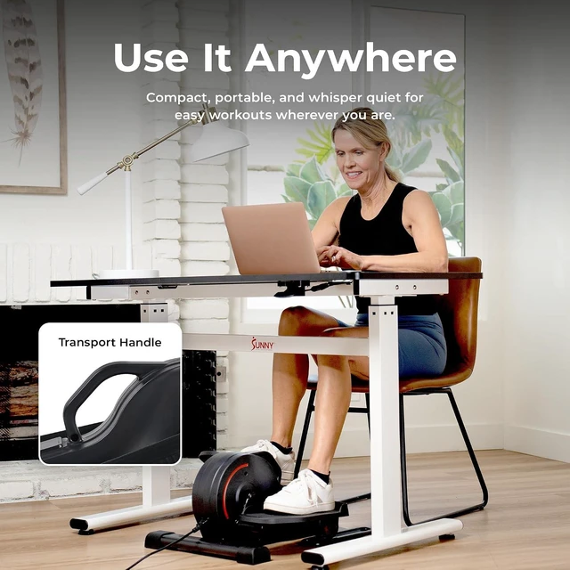 Alt view image 4 of 7 - Sunny Health & Fitness Under Desk Pedal Elliptical Machine Leg Exerciser