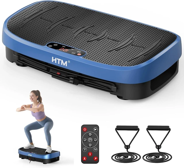 Main image of HTM Vibration Plate Exercise Machine, 9 Modes & 120 Speeds, Body Shake Plate with Resistance Bands Slot & Remote Control, Shake Board for Weight Loss Fat Burner Home Fitness Workout