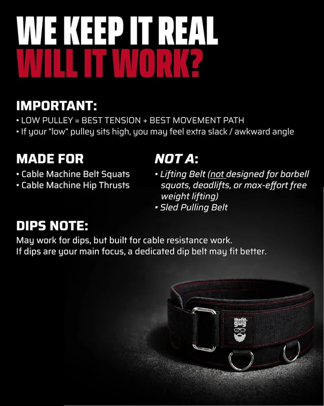 Alt view image 4 of 7 - THEFITGUY Original Multi-Attachment Belt for Cable Squats & Hip Thrusts