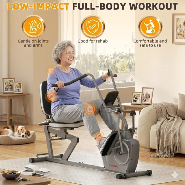 Alt view image 2 of 7 - VANSWE Recumbent Elliptical Cross Trainer with Arm Exerciser