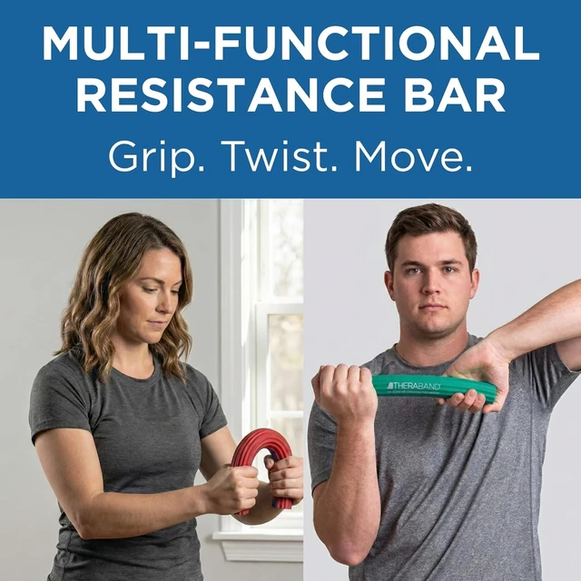 Alt view image 6 of 7 - THERABAND FlexBar, Resistance Bars for Tennis Elbow & Grip Strength, Color-Coded Therapy Bars for Tendonitis & Golfers Elbow