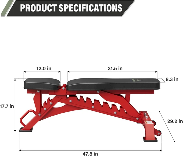 Alt view image 6 of 7 - MAJOR FITNESS Weight Bench - 1300LBS Weight Capacity and 36 Adjustable Positions Strength Training Bench for Garage and Home Gym Workouts