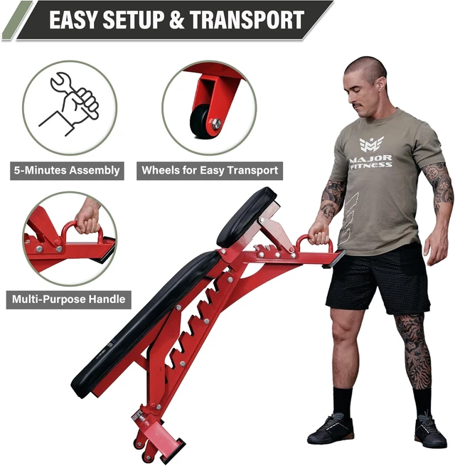 Alt view image 5 of 7 - MAJOR FITNESS Weight Bench - 1300LBS Weight Capacity and 36 Adjustable Positions Strength Training Bench for Garage and Home Gym Workouts