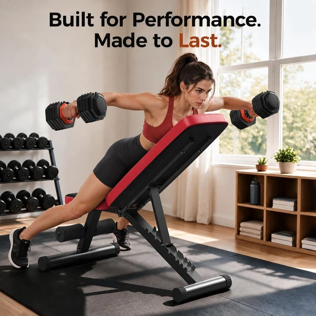 Alt view image 7 of 7 - NICEPEOPLE Adjustable Weight Bench for Home Gym, 660LBS Capacity Workout Bench with 8 Backrests for Chest Shoulders Arms, Compact and Foldable Strength Bench for Small Space Apartment Room