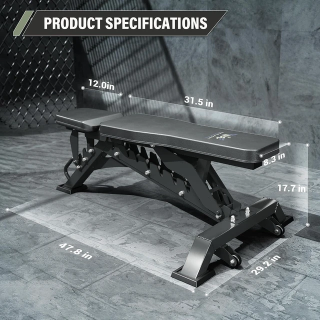 Alt view image 6 of 7 - MAJOR FITNESS Weight Bench, Adjustable Workout Bench for Strength Training, Bench Press, and Full-Body Workouts for Home Garage Gym