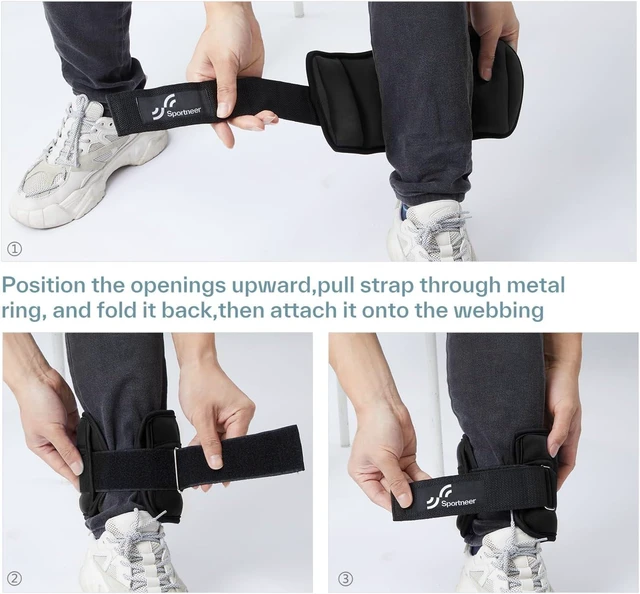 Alt view image 7 of 7 - Sportneer Adjustable Ankle Weights, 2-10 lb per Pair, Removable Weights