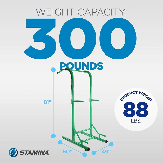 Alt view image 4 of 7 - Stamina Pull Up Bar Tower & Dip Station, Free Standing Outdoor Home Gym Equipment - Adjustable and Portable Workout Stand for Calisthenics Body Weight Training