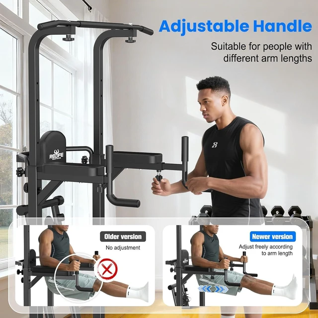 Alt view image 6 of 7 - RELIFE REBUILD YOUR LIFE Pull Up Bar Free Standing Power Tower for Home Gym