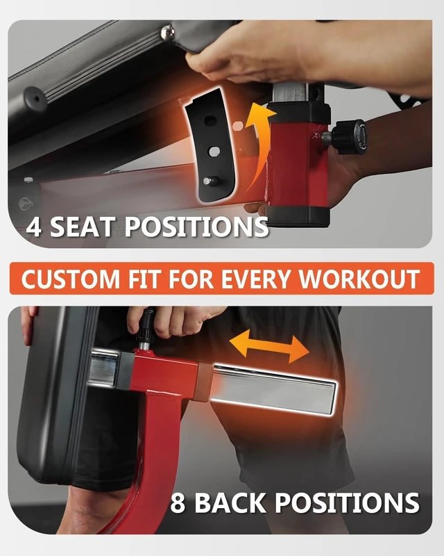 Alt view image 7 of 7 - GMWD Leg Extension and Curl Machine, Lower Body Special Leg Machine, Adjustable Leg Exercise Bench with Plate Loaded, Leg Rotary Extension for Thigh, Home Gym Weight Machine