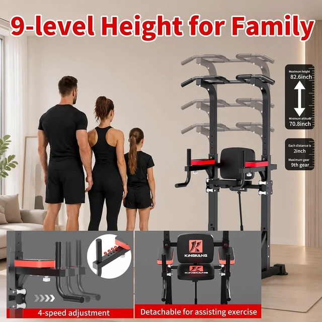 Alt view image 3 of 7 - KINGKANG Assistive Power Tower,Dip Station & Pull Up Bar for Home Gym