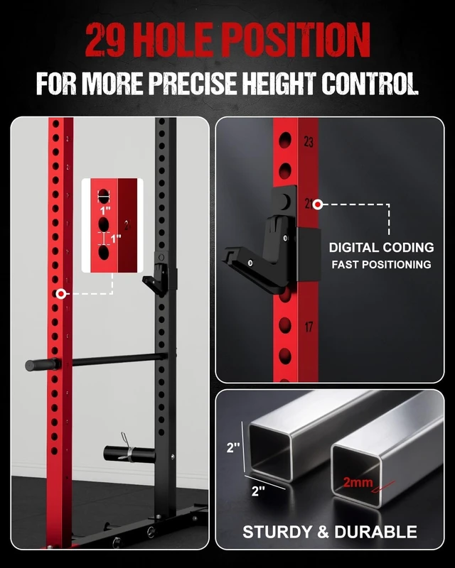 Alt view image 7 of 7 - C1-V4 Power Cage, 2000LBS Squat Rack with LAT Pulldown, Multi-Function Weight Cage Strength Training Machine, Workout Cage with More Attachments for Home Gym Garage