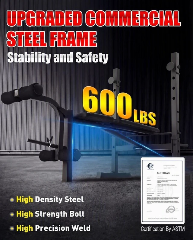 Alt view image 2 of 7 - OPPSDECOR Weight Bench Set for Home Gym, 900LBS Adjustable Bench Press