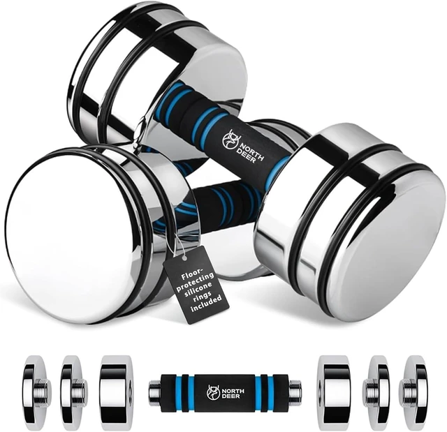 Main image of Northdeer Steel Dumbbells Ultracompact & Adjustable Chrome Dumbbell