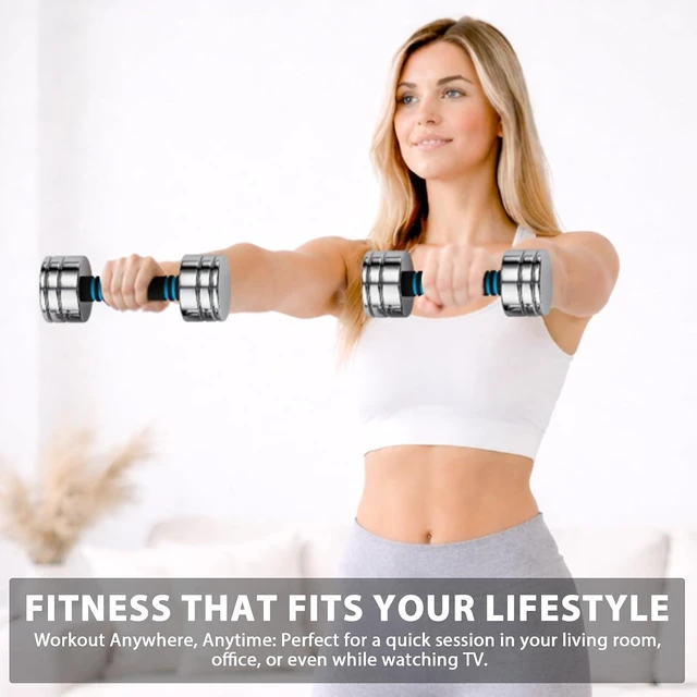 Alt view image 6 of 7 - Northdeer Steel Dumbbells Ultracompact & Adjustable Chrome Dumbbell
