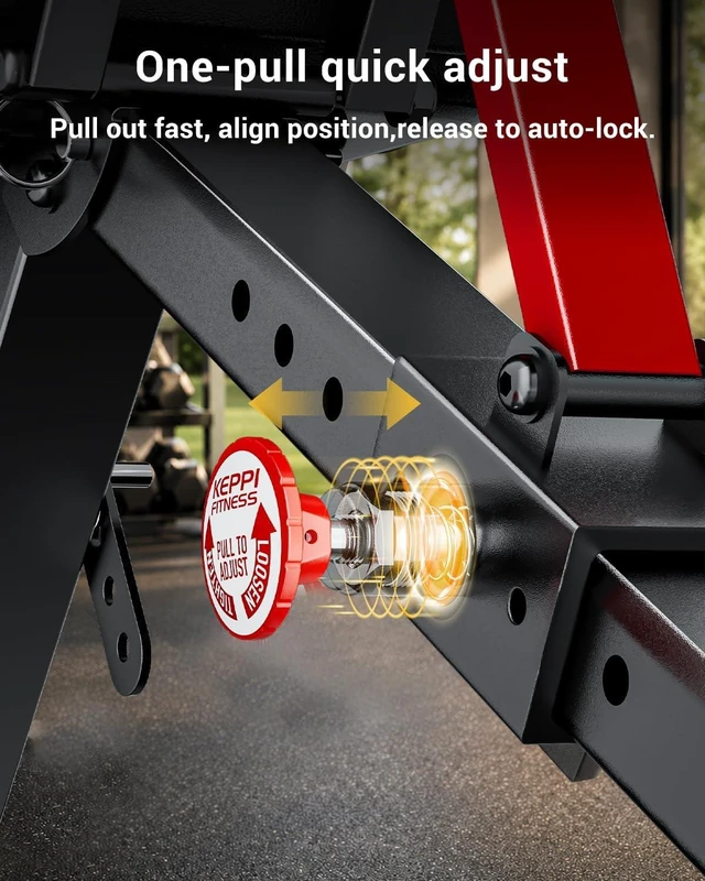 Alt view image 4 of 7 - Keppi Weight Bench 900Lb, Adjustable Foldable Sturdy Bench for Home Gym