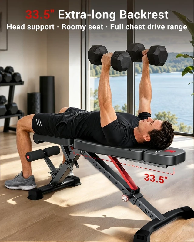 Alt view image 6 of 7 - Keppi Weight Bench 900Lb, Adjustable Foldable Sturdy Bench for Home Gym