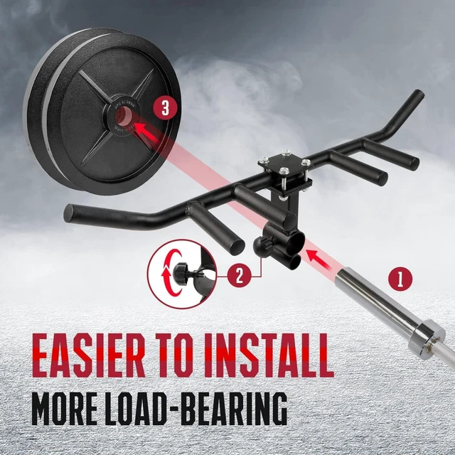 Alt view image 7 of 7 - Yes4All Exercise Machine Adjustable T Bar Row Attachment, D Row Handle/Landmine Handle Attachment with Textured Rubber Handles