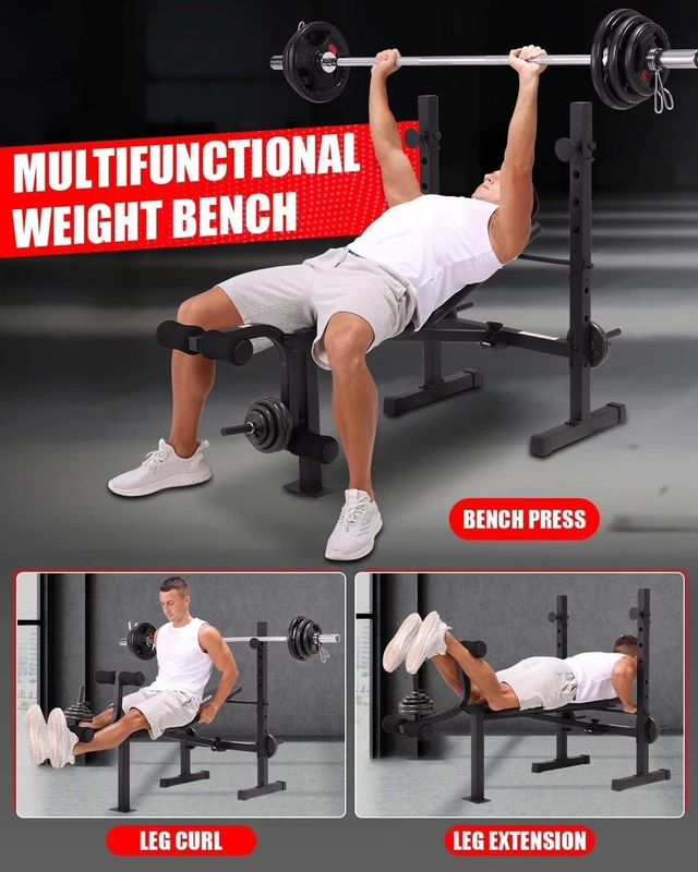 Alt view image 6 of 7 - OPPSDECOR Weight Bench Set for Home Gym, 900LBS Adjustable Bench Press