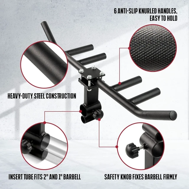 Alt view image 4 of 7 - Yes4All Exercise Machine Adjustable T Bar Row Attachment, D Row Handle/Landmine Handle Attachment with Textured Rubber Handles