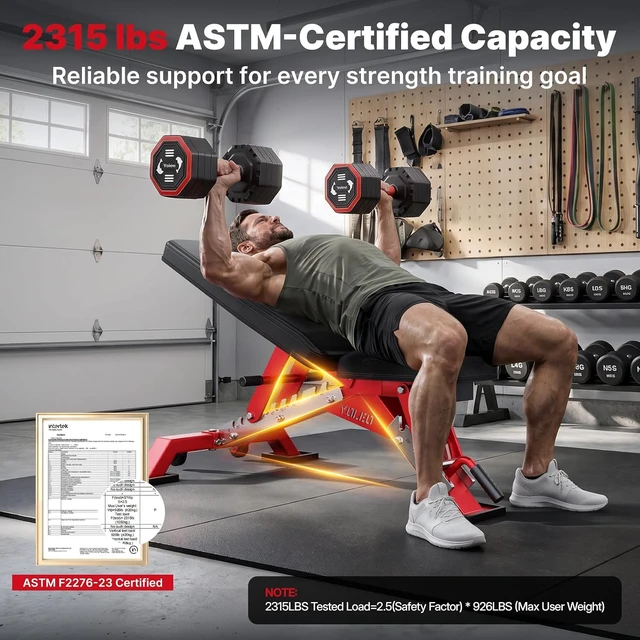 Alt view image 2 of 7 - YOLEO Commercial Weight Bench, 2315LB ASTM Certified
