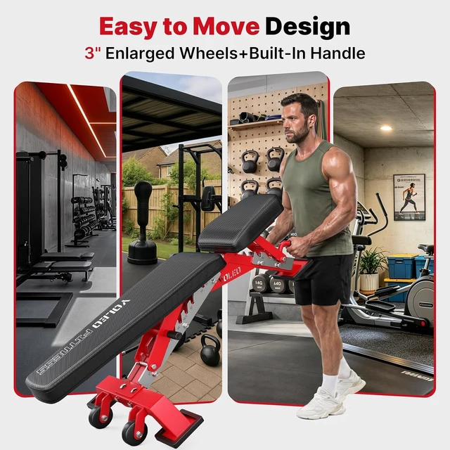 Alt view image 6 of 7 - YOLEO Commercial Weight Bench, 2315LB ASTM Certified