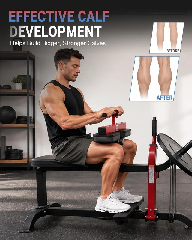 Alt view image 2 of 7 - HVO Seated Calf Raise Machine,Dual Resistance System 660LBS