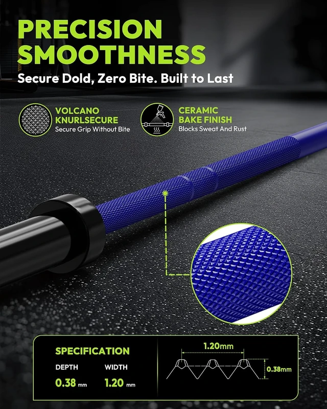 Alt view image 3 of 7 - HANDBODE 7 ft Olympic Barbell, 45 lb Weight Bar, 2-Inch Sleeves