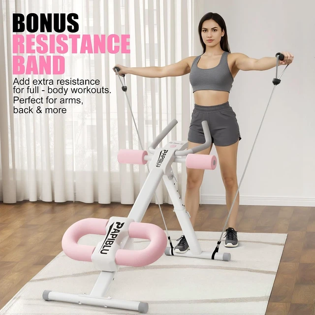 Alt view image 6 of 7 - Abdominal Trainers - Adjustable Ab Trainer Machine, Foldable Abdominal Workout Equipment with Knee Protection - Home Gym Core Strength Trainer for Men & Women