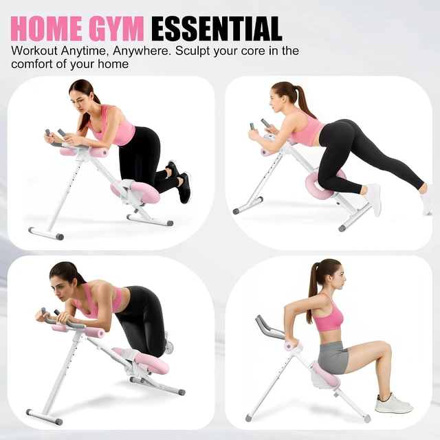 Alt view image 7 of 7 - Abdominal Trainers - Adjustable Ab Trainer Machine, Foldable Abdominal Workout Equipment with Knee Protection - Home Gym Core Strength Trainer for Men & Women