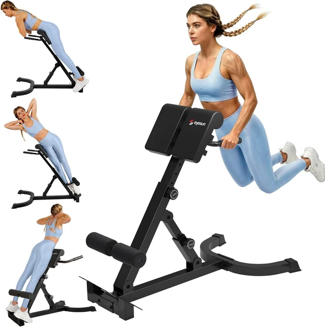 Main image of Roman Chair,Foldable Back Extension Machine,Adjustable Ab Back Extension Machine,Core Strength Trainer,Back Exercise Machine for Glute,Ab Workouts,Full All-in-One Body Workout&Home Gym FitnessBlue