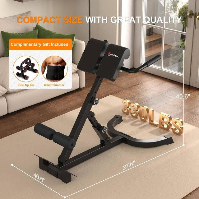 Alt view image 3 of 7 - Roman Chair,Foldable Back Extension Machine,Adjustable Ab Back Extension Machine,Core Strength Trainer,Back Exercise Machine for Glute,Ab Workouts,Full All-in-One Body Workout&Home Gym FitnessBlue
