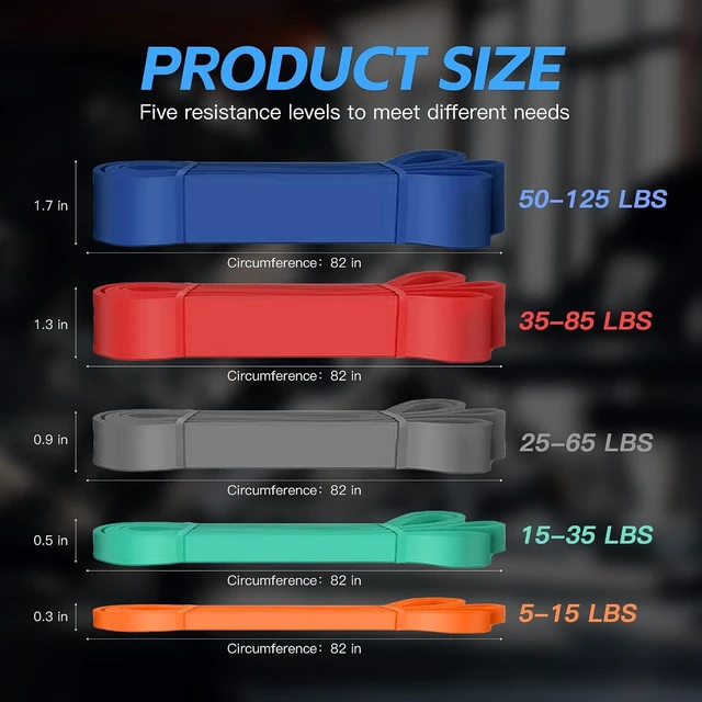 Alt view image 2 of 6 - Pull Up Bands, Resistance Bands Set, Exercise Workout Bands for Men & Women, Ideal for Body Stretching, Physical Therapy and Muscle Training