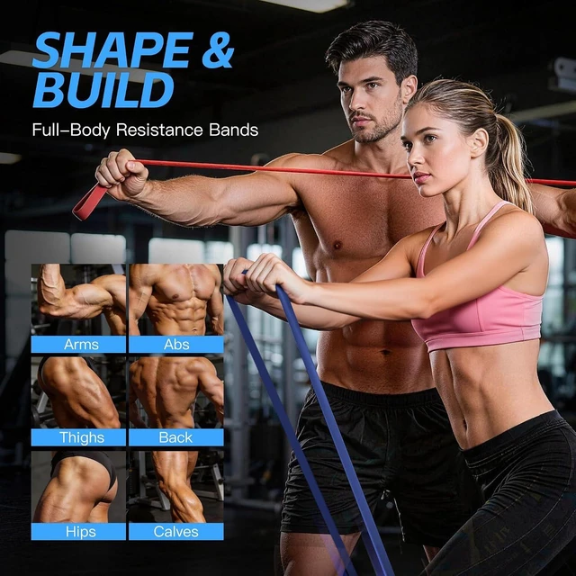 Alt view image 5 of 6 - Pull Up Bands, Resistance Bands Set, Exercise Workout Bands for Men & Women, Ideal for Body Stretching, Physical Therapy and Muscle Training
