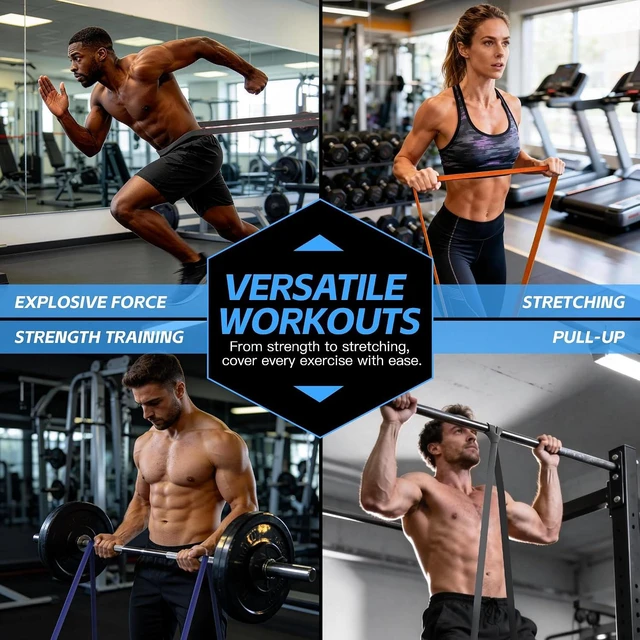Alt view image 6 of 6 - Pull Up Bands, Resistance Bands Set, Exercise Workout Bands for Men & Women, Ideal for Body Stretching, Physical Therapy and Muscle Training