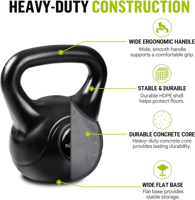 Alt view image 5 of 7 - ProsourceFit Vinyl Plastic Kettlebell from 10, 15, 20, 25, 30 and 35 lbs