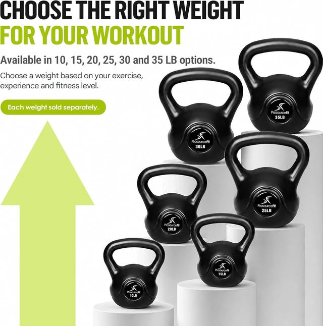 Alt view image 6 of 7 - ProsourceFit Vinyl Plastic Kettlebell from 10, 15, 20, 25, 30 and 35 lbs