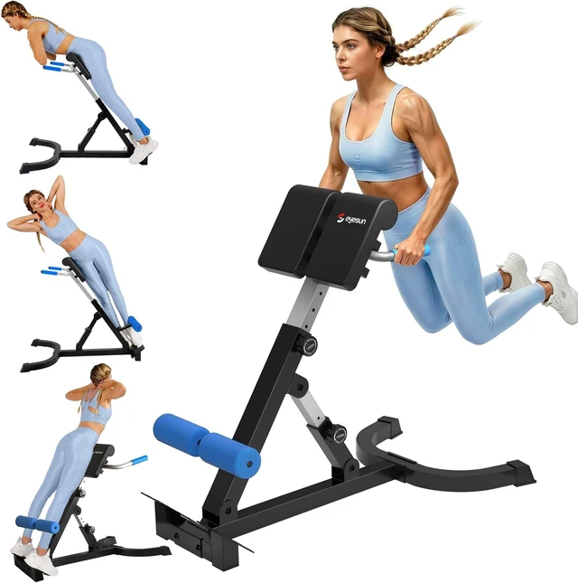 Main image of Roman Chair,Foldable Back Extension Machine,Adjustable Ab Back Extension Machine,Core Strength Trainer,Back Exercise Machine for Glute,Ab Workouts,Full All-in-One Body Workout&Home Gym FitnessBlue