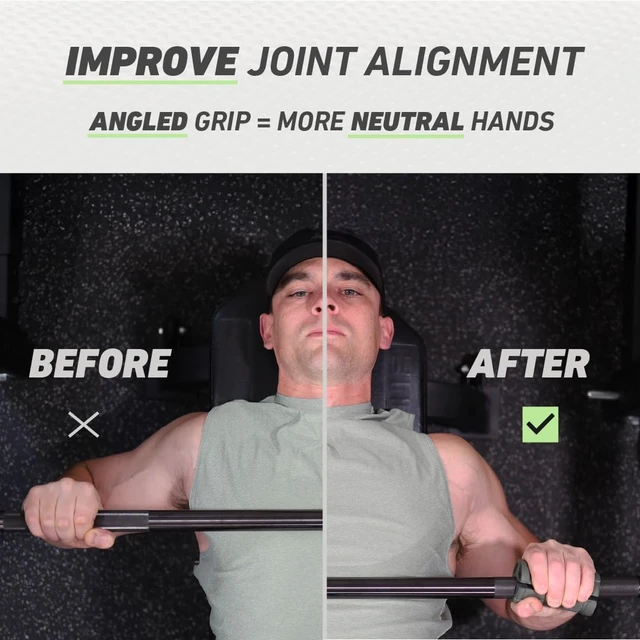 Alt view image 2 of 7 - N-Gage Grips Patented Angled Barbell Grips for Strength Training