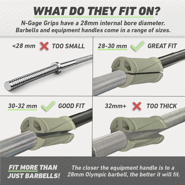 Alt view image 4 of 7 - N-Gage Grips Patented Angled Barbell Grips for Strength Training