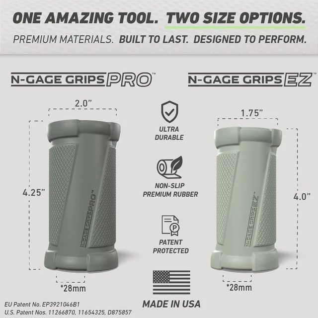 Alt view image 6 of 7 - N-Gage Grips Patented Angled Barbell Grips for Strength Training