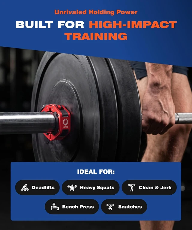 Alt view image 6 of 7 - Lock-Jaw Flex Magnetic Barbell Collars/Clamps, 2"/50mm Olympic Bars