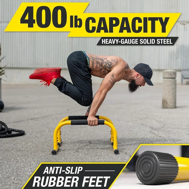 Alt view image 6 of 7 - Lebert Fitness Parallette Push Up Bars Dip Station Stand - Perfect for Home and Garage Gym Exercise Equipment - Gymnastics, Calisthenics, Strength Training Parallel Bars for Men and Women