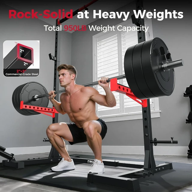 Alt view image 2 of 7 - FLYBIRD SR1 Squat Rack, Adjustable Power Rack for 6FT/7FT Barbells
