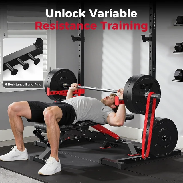 Alt view image 7 of 7 - FLYBIRD SR1 Squat Rack, Adjustable Power Rack for 6FT/7FT Barbells