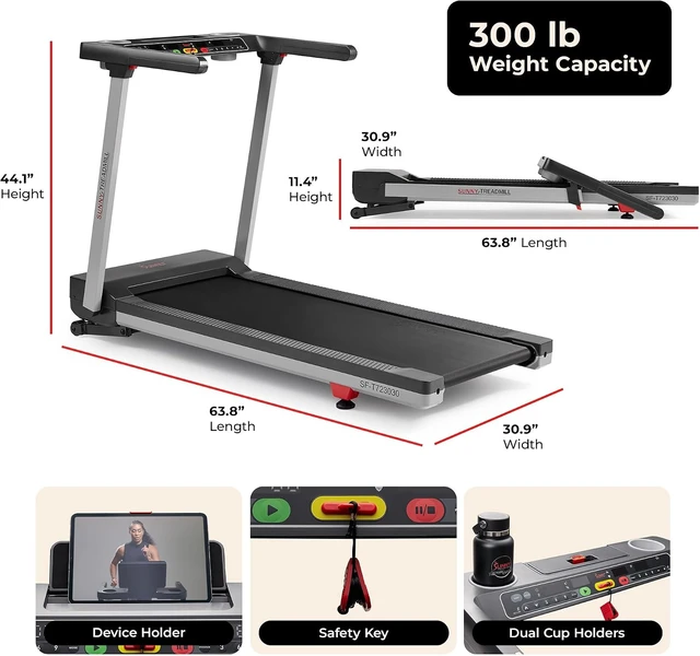 Alt view image 7 of 7 - Sunny Health & Fitness Fully Assembled Auto Incline Treadmill for Home Gym