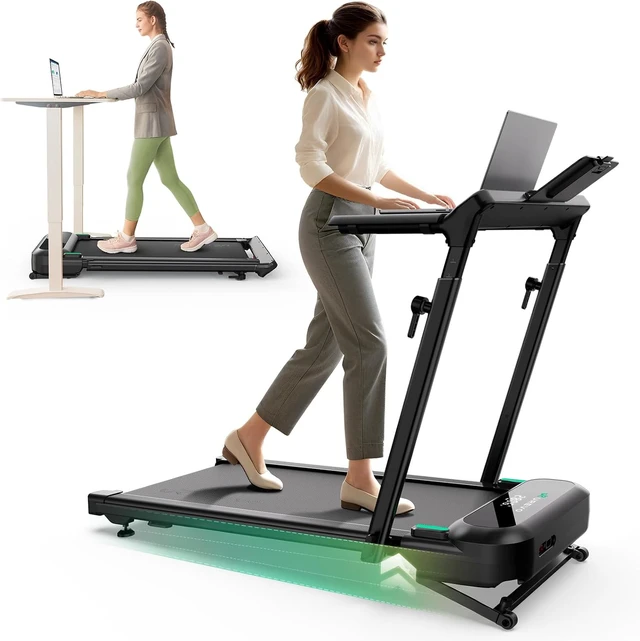 Main image of UREVO Foldable Treadmill with Adjustable Laptop Desk, 12% Auto Incline